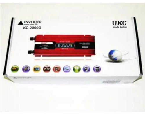 Инвертор. Преобразователь напряжения 12v-220v 2000W LCD