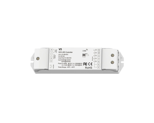 LED-контролер DEYA 12-48VDC, 5A*5CH, PUSH-DIM (V5)