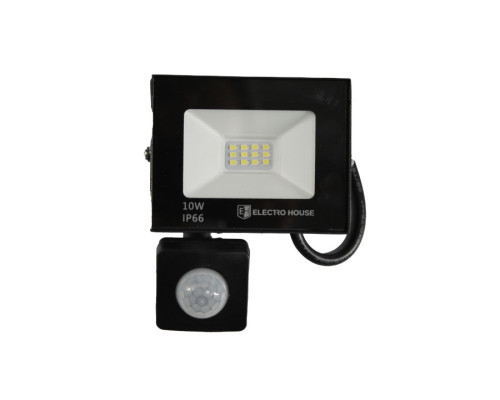 LED прожектор з датчиком руху 10Вт  1000 Лм  6500К   холодний білий  SMD2835