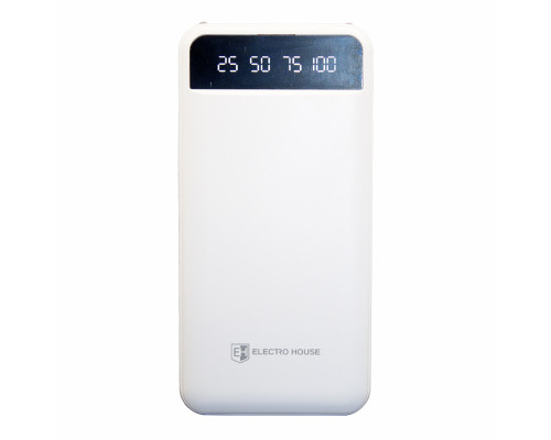 Power Bank 20000 mAh з ліхтариком type-c білий