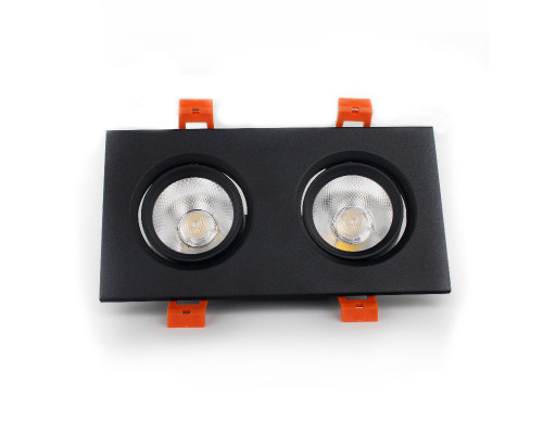 LED світильник стельовий подвійний   5Wx2 4100К, кут повороту   45°, чорний