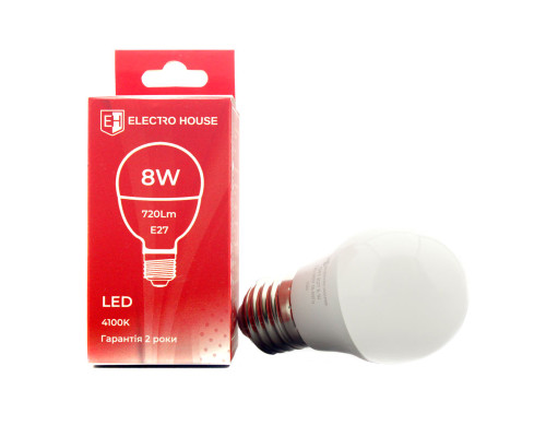 LED лампа G45 8Вт E27 4100К 720 Лм 180-260 В