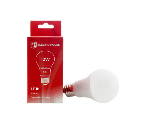 LED лампа A60 12Вт E27 4100К 1080 Лм 180-260 В