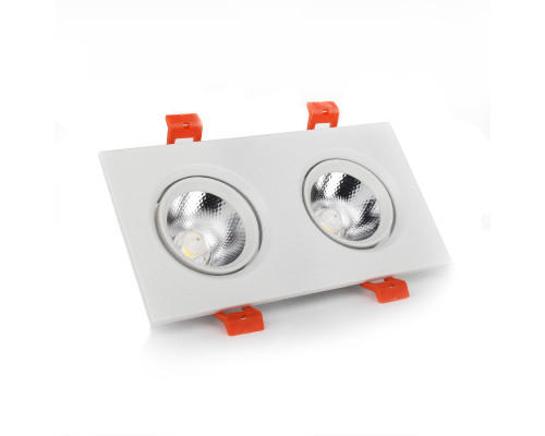 LED світильник стельовий подвійний   5Wx2 4100К, кут повороту   45°, білий