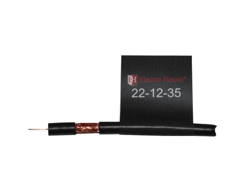 Кабель коаксіальний RG-6U 100%  мідь 0.75 поліетилен, чорний, 100 м