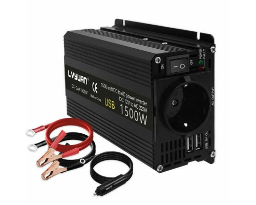 Преобразователь напряжения 12v-220v 1500W + USB