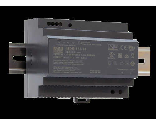 Блок живлення Mean Well на DIN-рейку 150W 24V IP20 (HDR-150-24)