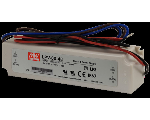 Блок живлення Mean Well 60W DC48V IP67 (LPV-60-48)