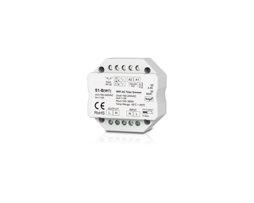 Димер DEYA WiFi-RF Triac AC100-240V, 1CH*1.5A, 150-360W (S1-B(WT))