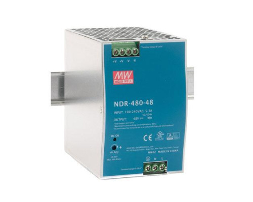 Блок живлення Mean Well на DIN-рейку 480W DC48V (NDR-480-48)
