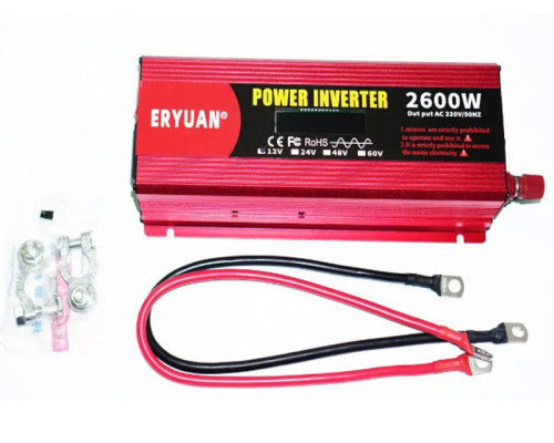 Инвертор напряжения. Преобразователь 12v-220v 2600W (чистый синус)